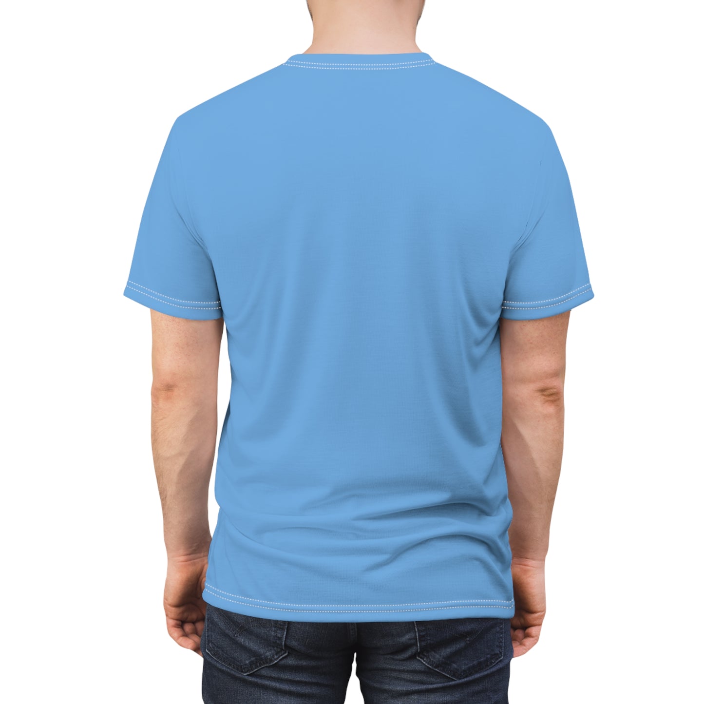 Unisex Cut & Sew Hummingbird Wings Up Light Blue Tee (AOP 1)