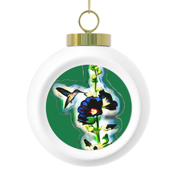 Hummingbird Standing Green Ball Ornament