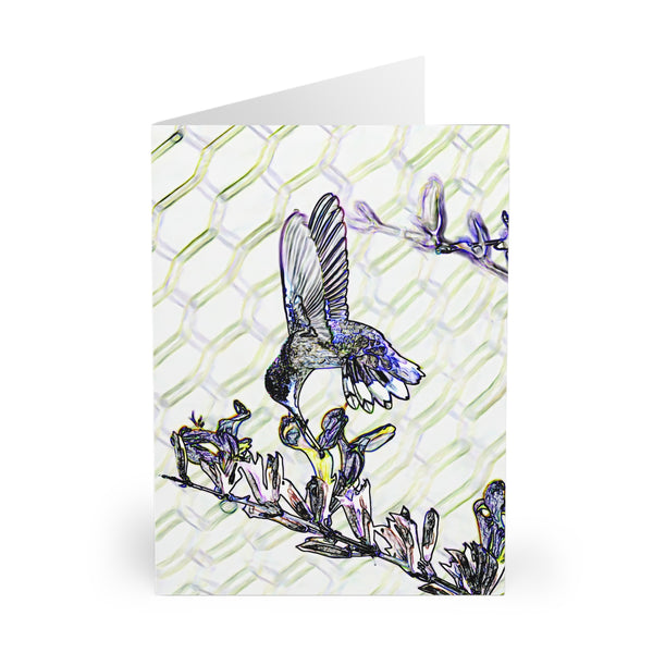 Mid Air Twist Hummingbird Art Notecard (5 Pack)