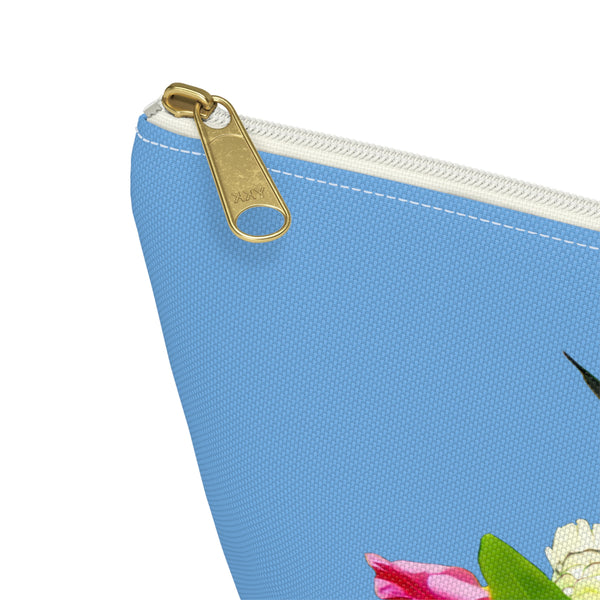 Hummingbird Wings Up Light Blue Accessory Pouch w T-bottom