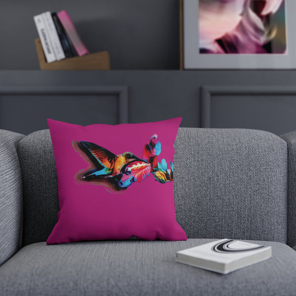 Hummingbird Landing Neat Pink Cushion