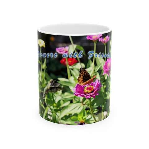 Flower Friends Hummingbird Ceramic Mug 11oz