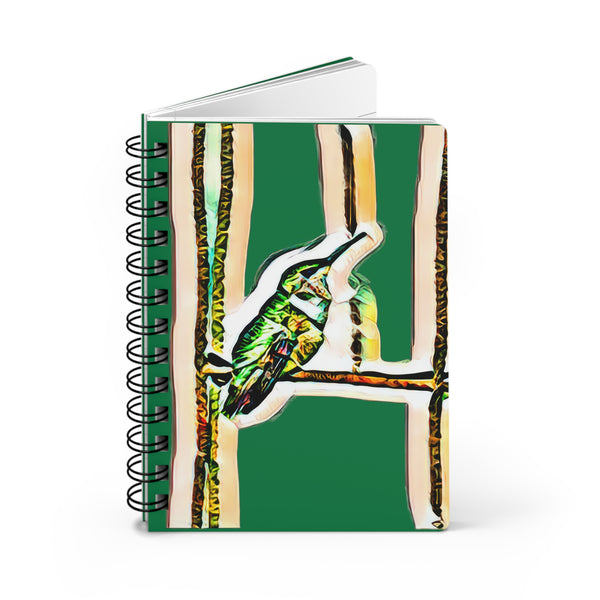 Hummingbird Gaze Green Spiral Bound Journal