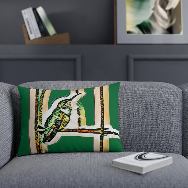 Hummingbird Emerald Green Cushion