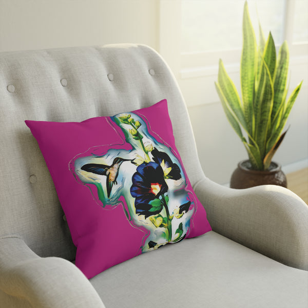 Hummingbird Standing Neat Pink Cushion