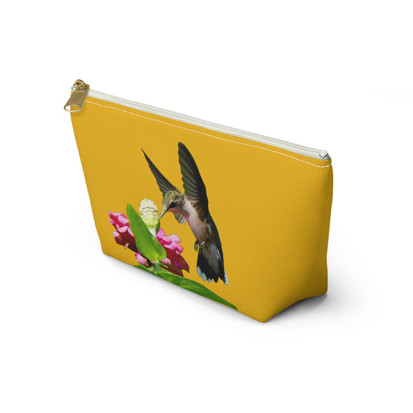 Hummingbird Wings Up Yellow Accessory Pouch w T-bottom