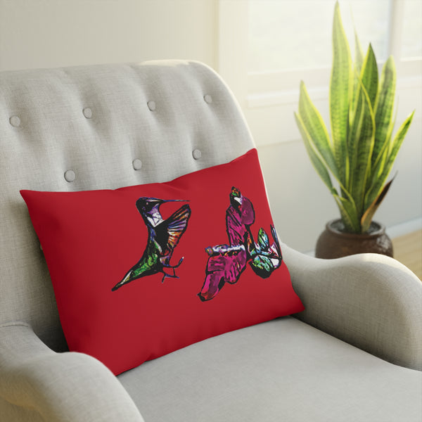 Hummingbird Bounce Red Cushion