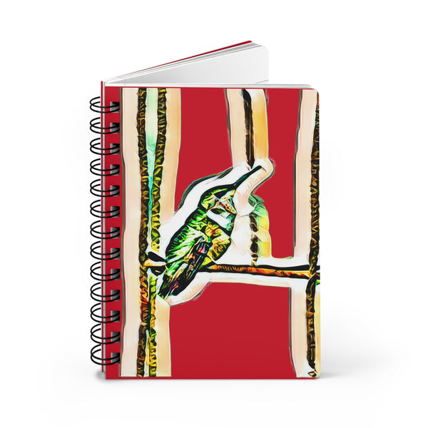 Hummingbird Gaze Red Spiral Bound Journal