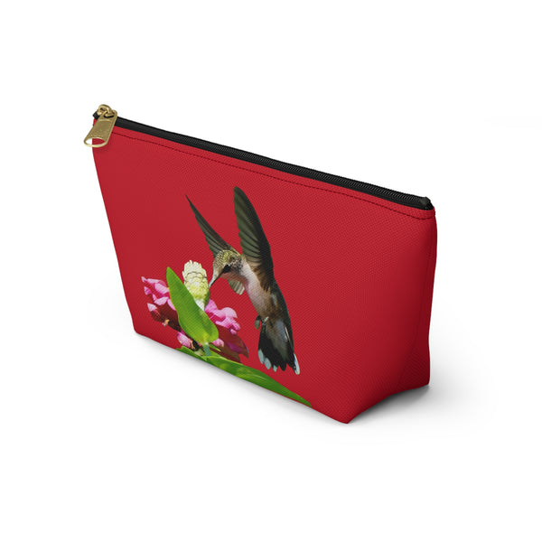 Hummingbird Wings Up Red Accessory Pouch w T-bottom