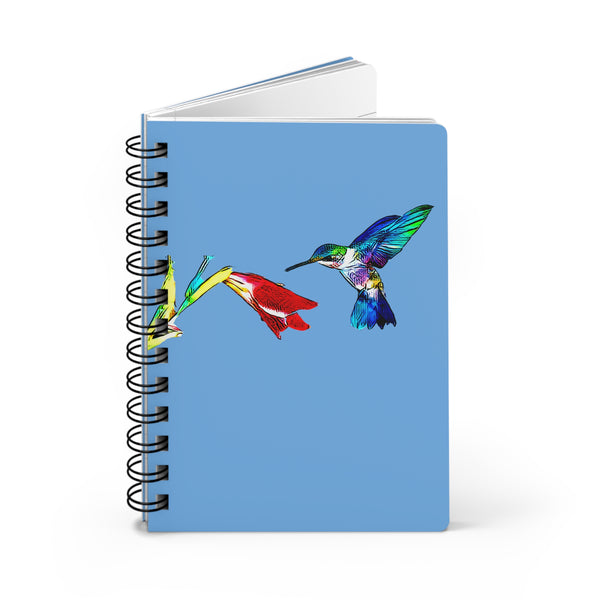 Hummingbird Sweet Light Blue Spiral Bound Journal