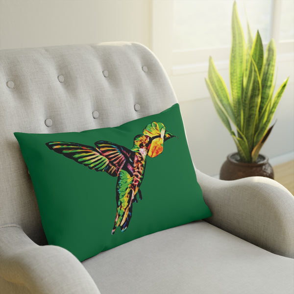 Hummingbird Emerald Sip Green Cushion