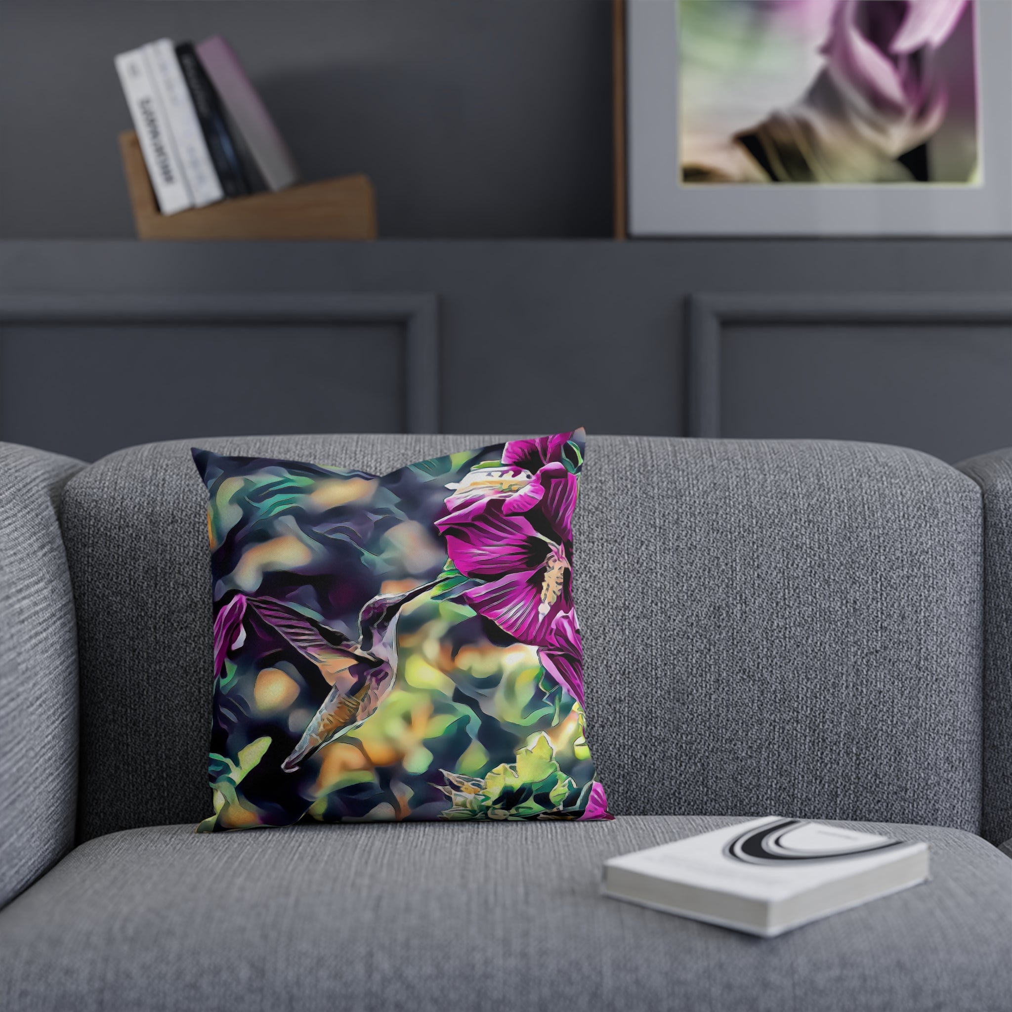 Hummingbird Purple Flyer Cushion