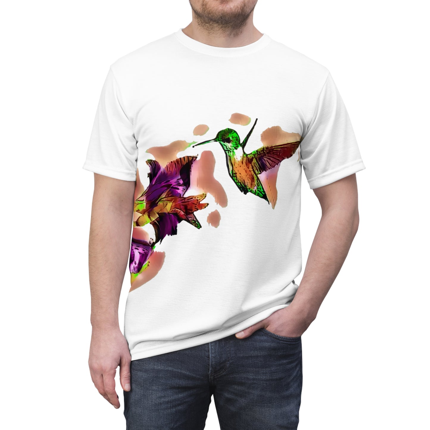 Hummingbird Violet Cut & Sew Tee – Allover Print