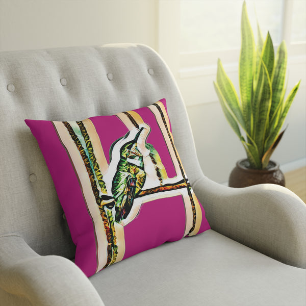 Hummingbird Emerald Neat Pink Cushion