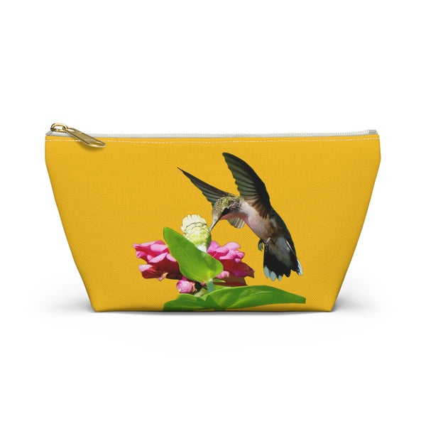 Hummingbird Wings Up Yellow Accessory Pouch w T-bottom
