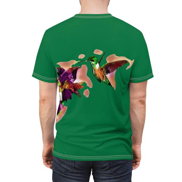 Unisex Cut & Sew Hummingbird Violet Green Tee (AOP 1)