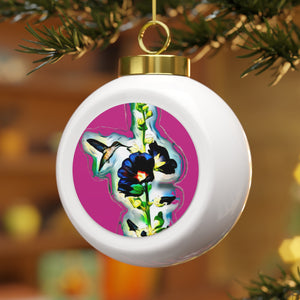 Hummingbird Standing Neat Pink Ball Ornament