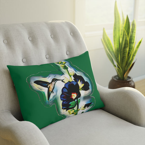 Hummingbird Standing Green Cushion