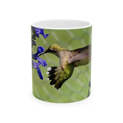 Mid Air Twist Hummingbird Ceramic Mug 11oz