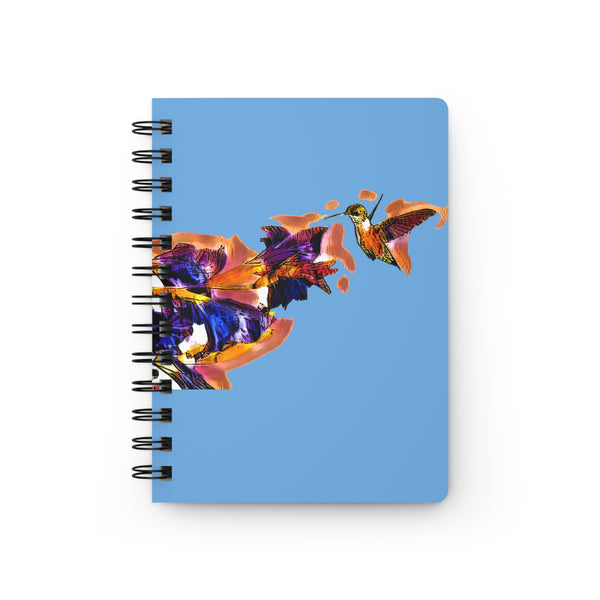 Hummingbird Violet Light Blue Spiral Bound Journal