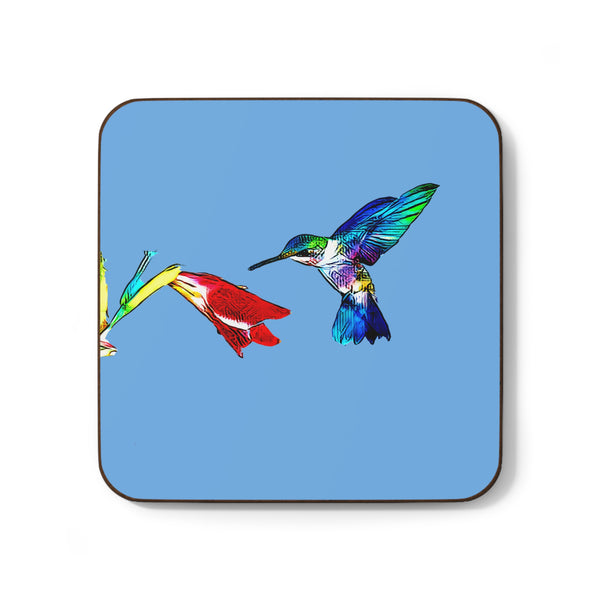Hummingbird Sweet Light Blue Hardboard Back Coaster