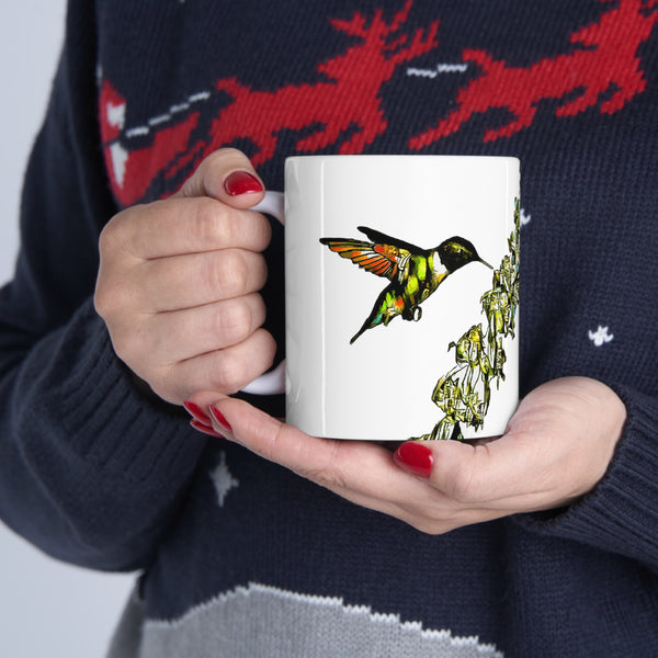 Hummingbird Stick Ceramic Mug 11oz