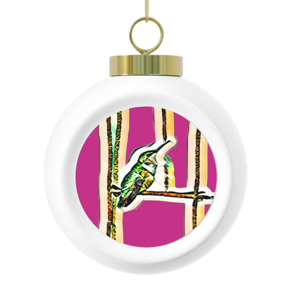 Hummingbird Gaze Neat Pink Ball Ornament