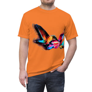 Unisex Cut & Sew Hummingbird Landing Orange Tee (AOP 1)