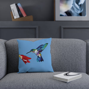 Hummingbird Sweet Light Blue Cushion