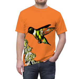 Unisex Cut & Sew Hummingbird Stick Light Orange Tee (AOP 1)