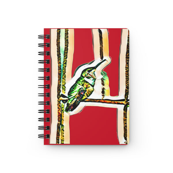 Hummingbird Gaze Red Spiral Bound Journal