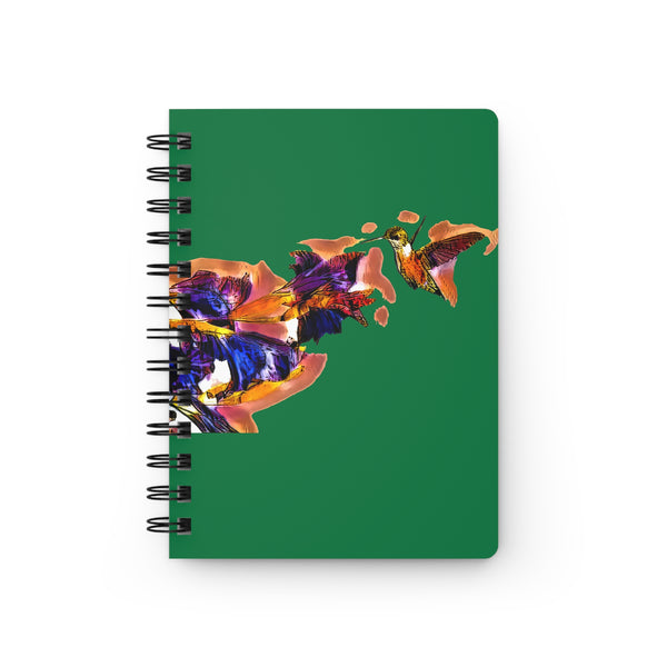 Hummingbird Violet Green Spiral Bound Journal