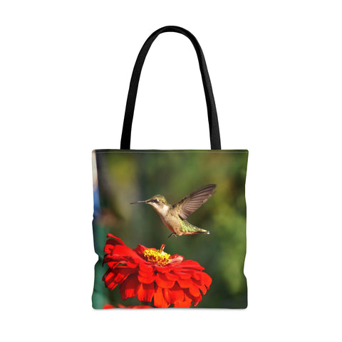 Red Bouncing Hummingbird Tote