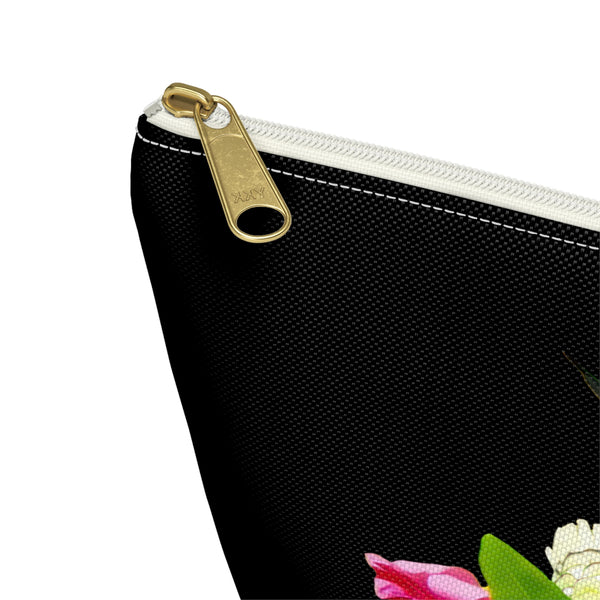 Hummingbird Wings Up Black Accessory Pouch w T-bottom