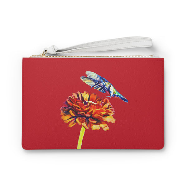 Hummingbird Wings Up Red Clutch Bag (2)