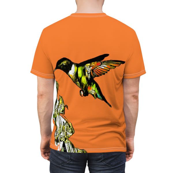 Unisex Cut & Sew Hummingbird Stick Light Orange Tee (AOP 1)