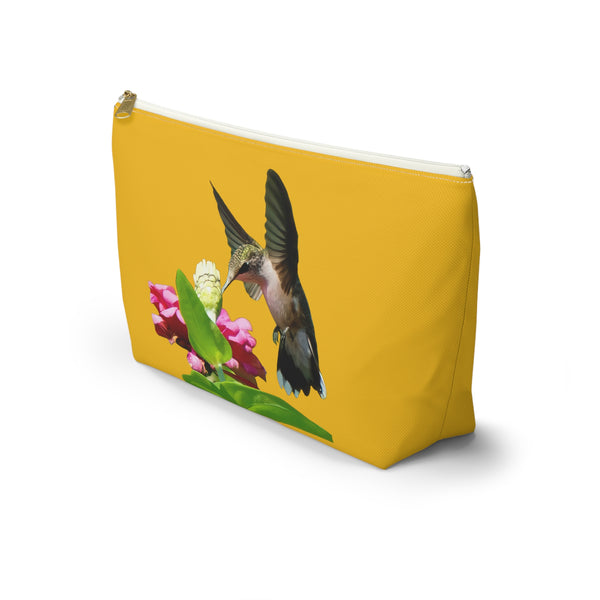 Hummingbird Wings Up Yellow Accessory Pouch w T-bottom