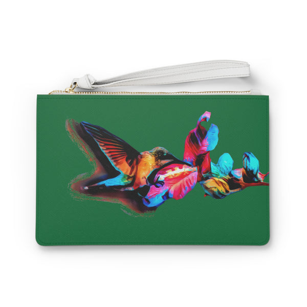 Hummingbird Landing Green Clutch Bag (2)