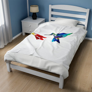 Hummingbird Sweet Velveteen Plush Blanket