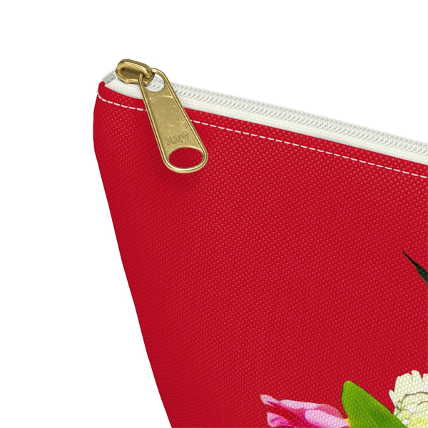 Hummingbird Wings Up Red Accessory Pouch w T-bottom
