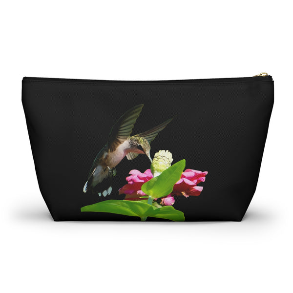 Hummingbird Wings Up Black Accessory Pouch w T-bottom