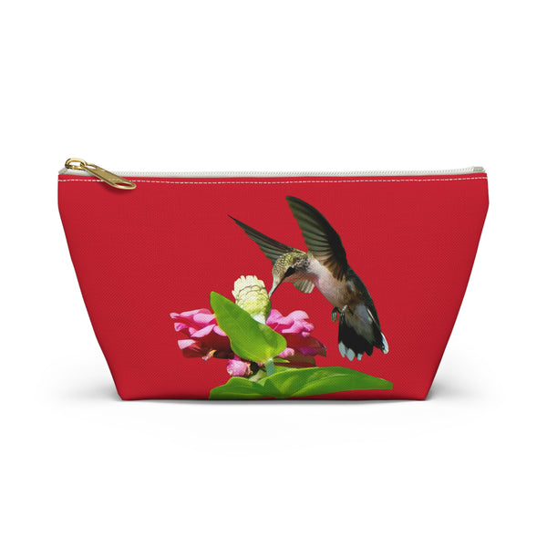 Hummingbird Wings Up Red Accessory Pouch w T-bottom