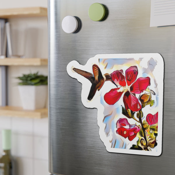 Hummingbird Red Rosa Alert Die-Cut Magnets