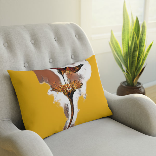 Hummingbird Flame Yellow Cushion