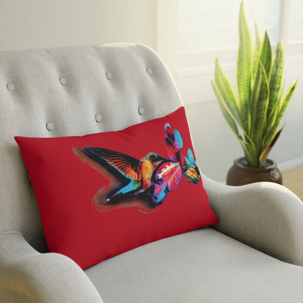 Hummingbird Landing Red Cushion