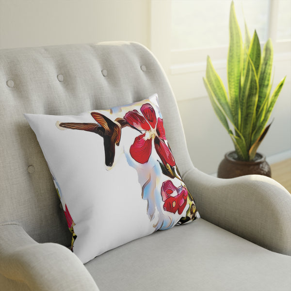 Hummingbird Red Rosa Cushion