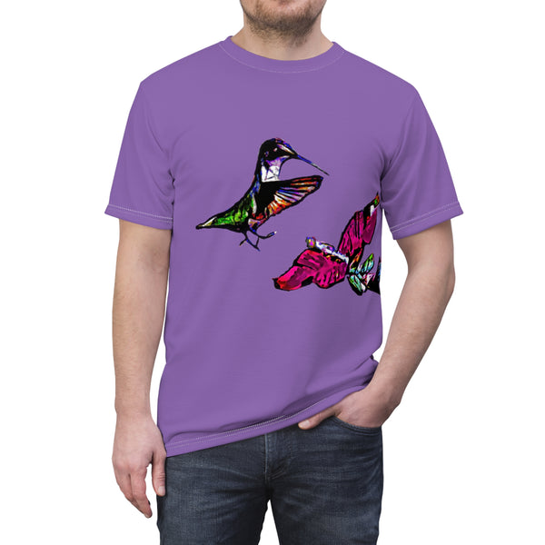 Copy of Unisex Cut & Sew Hummingbird Bounce :Purple Tee (AOP 1)