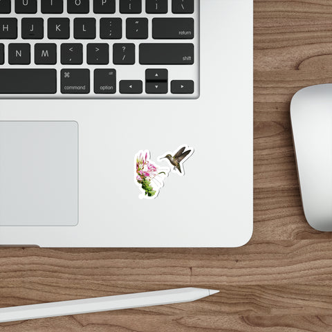 Hummingbird Shaggy Splendor Bloom Die-Cut Stickers