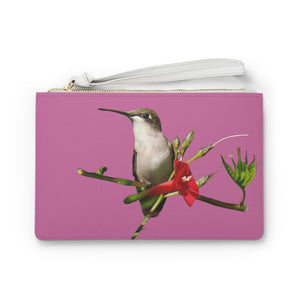 Hummingbird Red Bloom Flame Clutch Bag