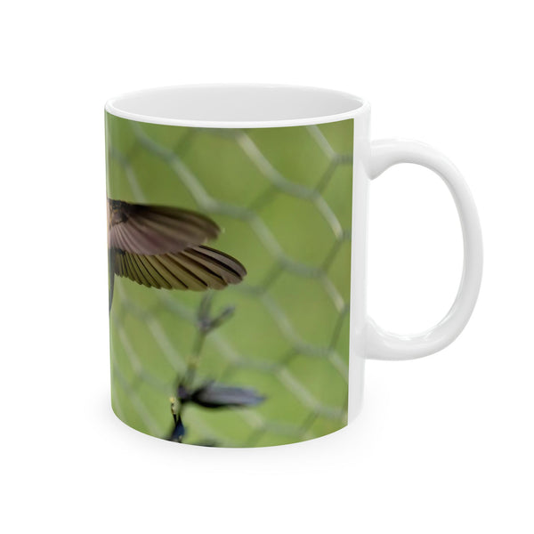 Mid Air Twist Hummingbird Ceramic Mug 11oz